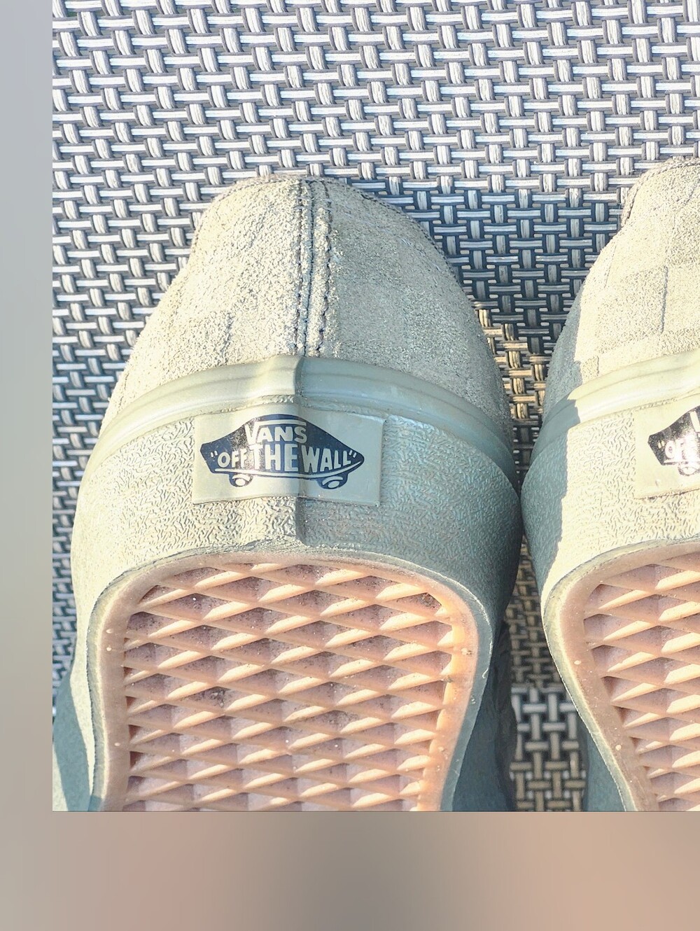 Vans Authentic Mono Checkerboard Olive Green Suede Shoes Men 6 Women 7.5 - Picture 4 of 6